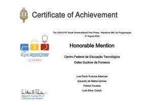 Honorable Mention - ICPC preview